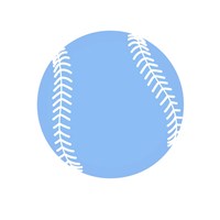 Blue Softball on White Fine Art Print