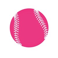 Pink Softball on White Fine Art Print