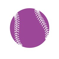 Violet Softball on White Fine Art Print