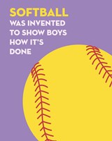 Softball Quote - Yellow on Purple Fine Art Print