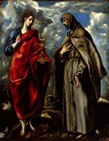 Saint John the Baptist and Saint Saints John and Francis of Assisi c. 1600 Fine Art Print