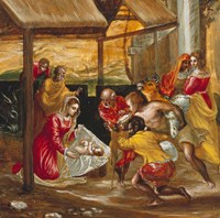 Adoration of the Shepherds (manger scene) Fine Art Print