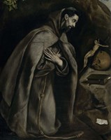 Saint Francis in Prayer Before a Crucifix, c. 1590 Fine Art Print