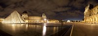 Musee Du Louvre Lit Up at Dusk, Paris, France Fine Art Print