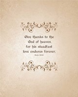 Psalm 136:26, Give Thanks (Beige) Fine Art Print