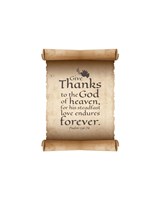Psalm 136:26, Give Thanks (Scroll on White Border) Fine Art Print