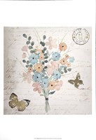 Gilded Fleurs Pastel II - Metallic Foil Fine Art Print