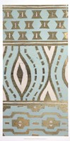 Tribal Pattern in Turquoise II - Metallic Foil Fine Art Print
