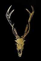 Gold Foil Rustic Mount I on Black - Metallic Foil Framed Print