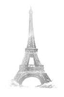 Silver Foil Eiffel Tower - Metallic Foil Fine Art Print