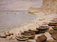 Boats on the Beach at Etretat, 1883 Fine Art Print