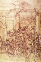 W.29 Sketch of a crowd for a classical scene Fine Art Print