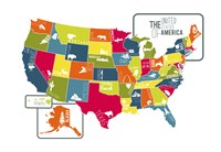 USA Map (bright) Fine Art Print