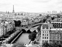 View of Paris and Seine River Fine Art Print