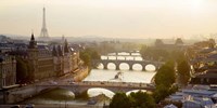 Bridges over the Seine River, Paris Sepia Fine Art Print