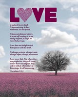 Corinthians 13:4-8 Love is Patient - Pink Field Fine Art Print