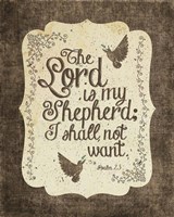 Psalm 23 The Lord is My Shepherd - Bird Border Fine Art Print