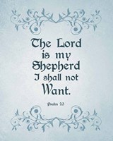 Psalm 23 The Lord is My Shepherd - Blue Fine Art Print