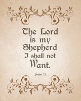 Psalm 23 The Lord is My Shepherd - Brown Fine Art Print