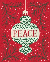 Jolly Holiday Ornaments Peace Fine Art Print