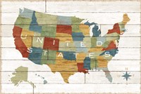 Barnboard Map Fine Art Print