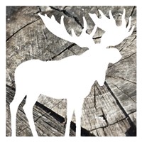 Wood Moose Reverse Framed Print