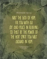 Romans 15:13 Abound in Hope (Green) Fine Art Print
