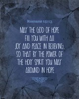 Romans 15:13 Abound in Hope (Blue) Fine Art Print