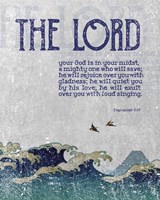 Zephaniah 3:17 The Lord Your God ( Waves) Fine Art Print