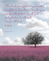 Zephaniah 3:17 The Lord Your God (Colored Landscape) Fine Art Print