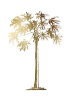 Gold Foil Tropical Palm I- Metallic Foil Framed Print