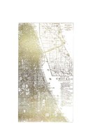 Gold Foil City Map Chicago- Metallic Foil Fine Art Print