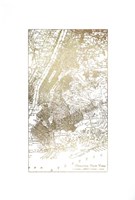 Gold Foil City Map New York- Metallic Foil Fine Art Print