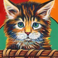 Kitten in Basket I Fine Art Print