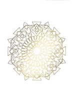 Gold Foil Mandala I - Metallic Foil Framed Print