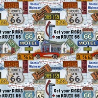 Route 66 - Blue Fine Art Print