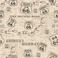 Route 66 Map Framed Print