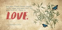1 Corinthians 13:13 Faith, Hope and Love (Butterflies) Fine Art Print