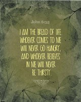 John 6:35 I am the Bread of Life (Leaves) Fine Art Print