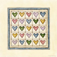 Hearts Patchwork Fine Art Print