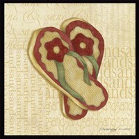 Red Flowering Sandals Fine Art Print