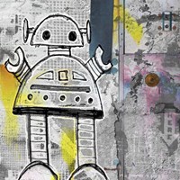 Girly Grunge Robot Fine Art Print
