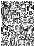 Robot Crowd Fine Art Print