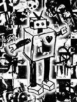 Robot Graffiti Fine Art Print