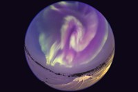 Fish-eye Lens view of an Aurora Borealis in Churchill, Manitoba, Canada Fine Art Print