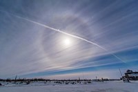 Ice crystal Lunar Halo around the Gibbous Moon Fine Art Print
