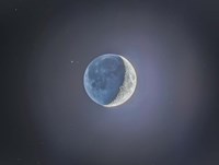 Crescent moon with Earthshine Fine Art Print