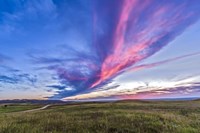 Colorful sunset at the Reesor Ranch on the Alberta-Saskatchewan border Fine Art Print