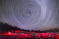 Circumpolar star trails above the Table Mountain Star Party Fine Art Print