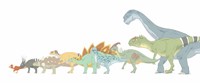 Various Dinosaurs and their Comparative Sizes Fine Art Print